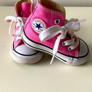 Pink Converse Chuck Taylor All Star High Top sneakers for baby